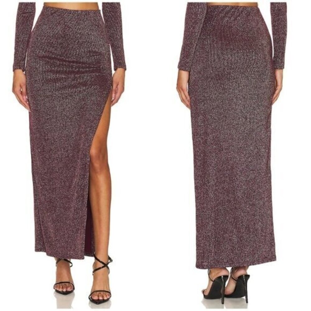 REMI x REVOLVE Bailey Maxi Skirt - Burgundy